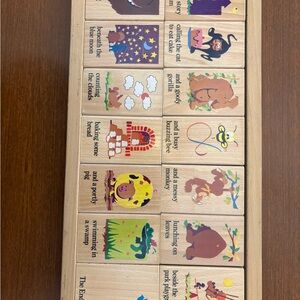 1990s Vintage Wooden Story Blocks